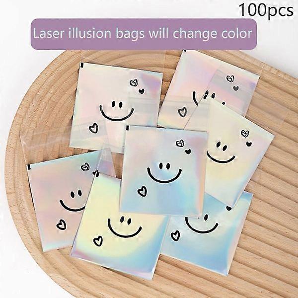 100 Stück Schneeflocken-Knusperkeks-Verpackungsbeutel, selbstklebende Tasche, B, 100 Stück