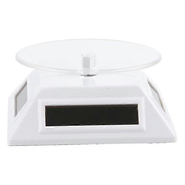 White Solar/Battery Powered Rotating Stand Product Display