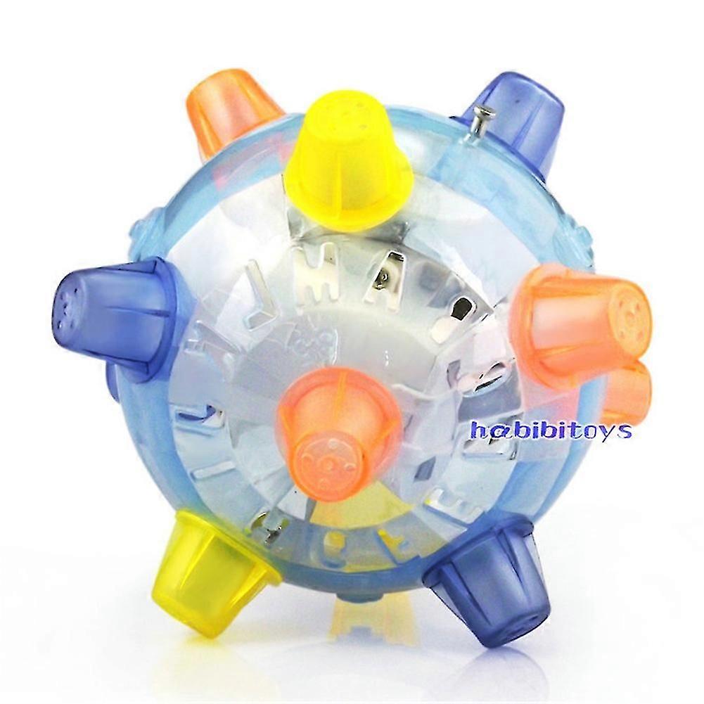 Jumping Activation Ball LED Light Up Sound Bouncing Vibrating Ball Pet Chew Toys Children Toys Random color/without battery