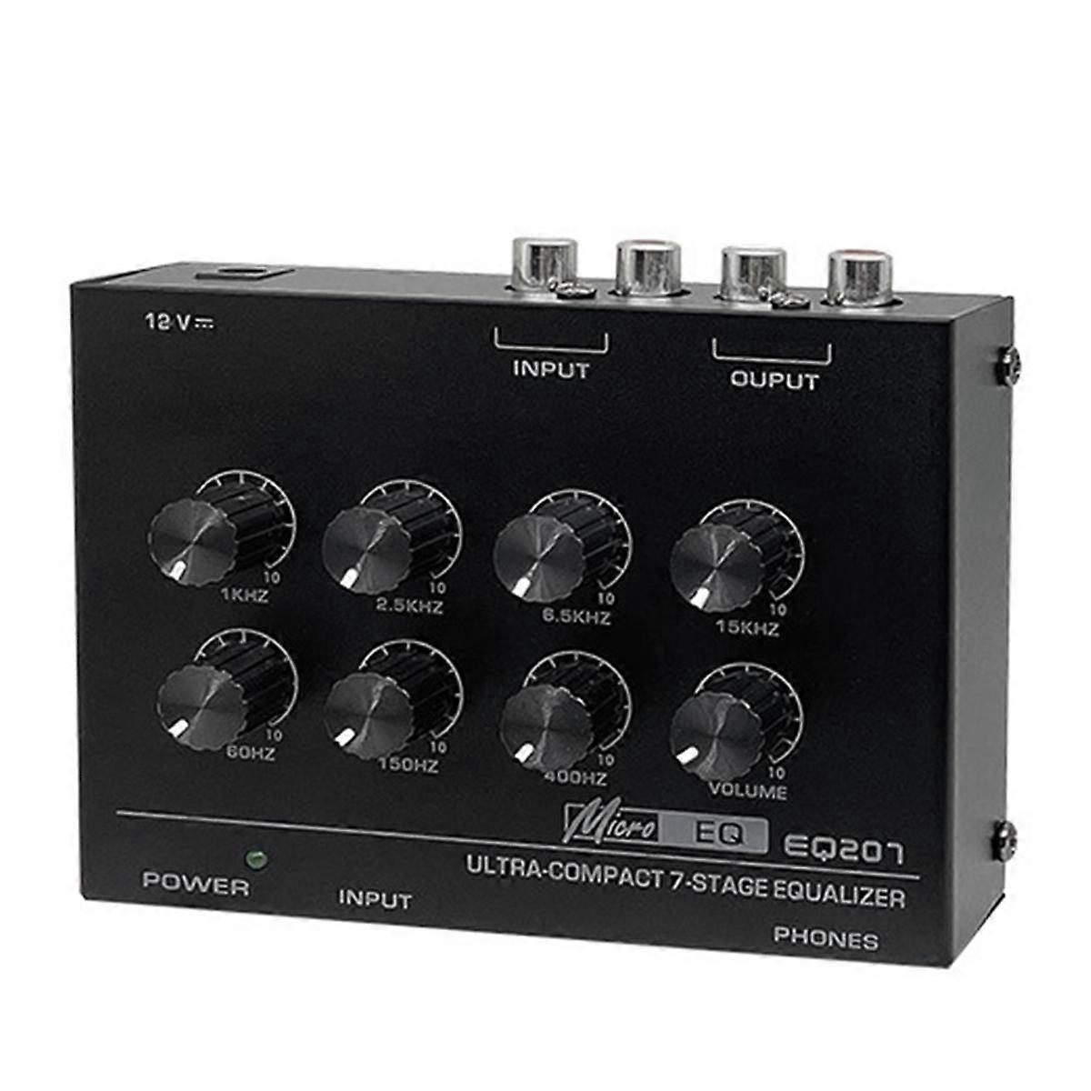 Preamp EQ207 7 Band Equalizers Sound Modifiers DC12V Power Input Audio Mixer EU Plug