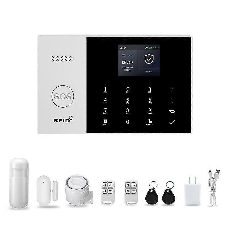 1 Set Home Alarm System: 2g Wifi Home Security Alarm System - Wireless Anti-Theft Kit For Apartment Door Window Protection US Plug