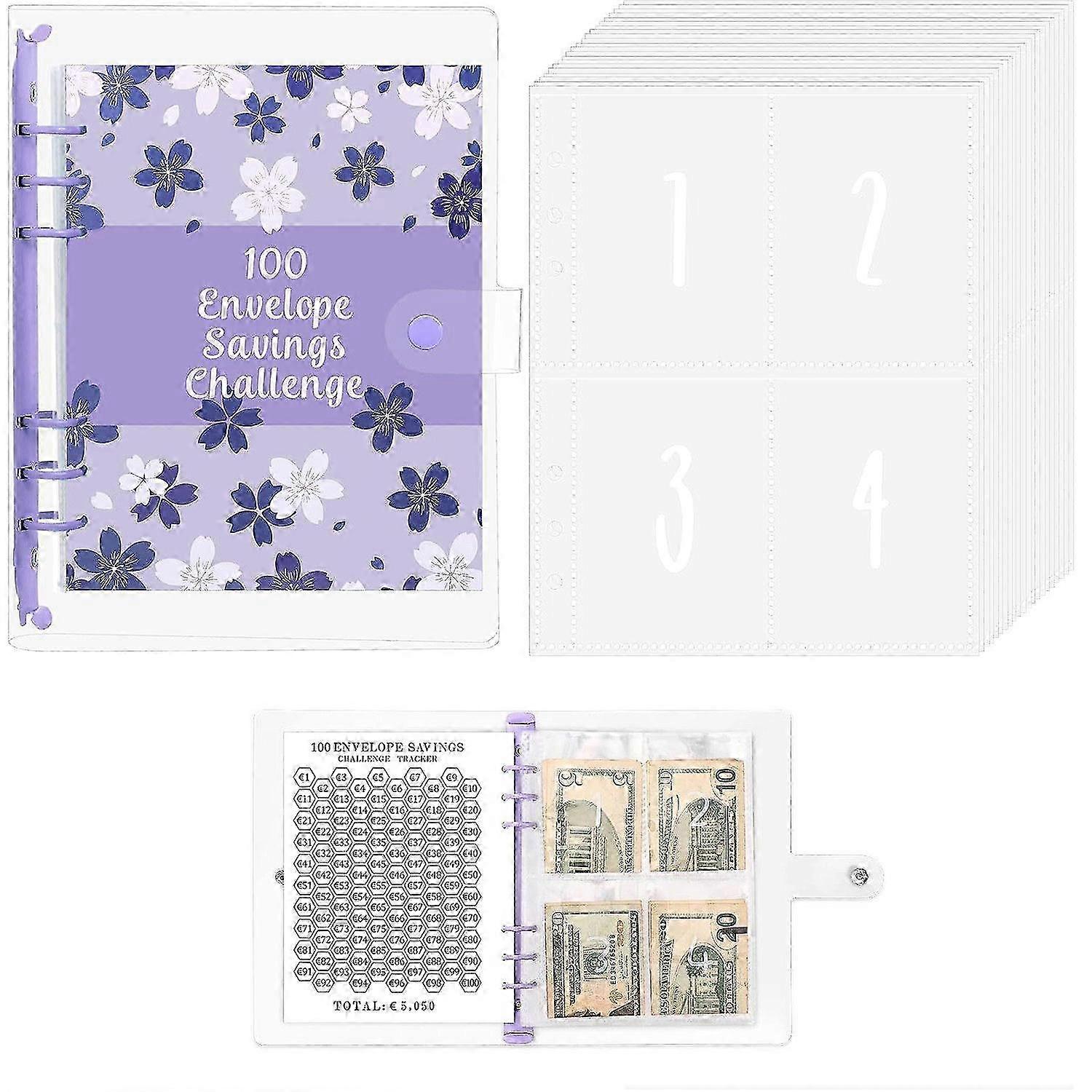 A5 Ring Binder: Budget Planner Notebook with Purple Organizer Stationery Folder