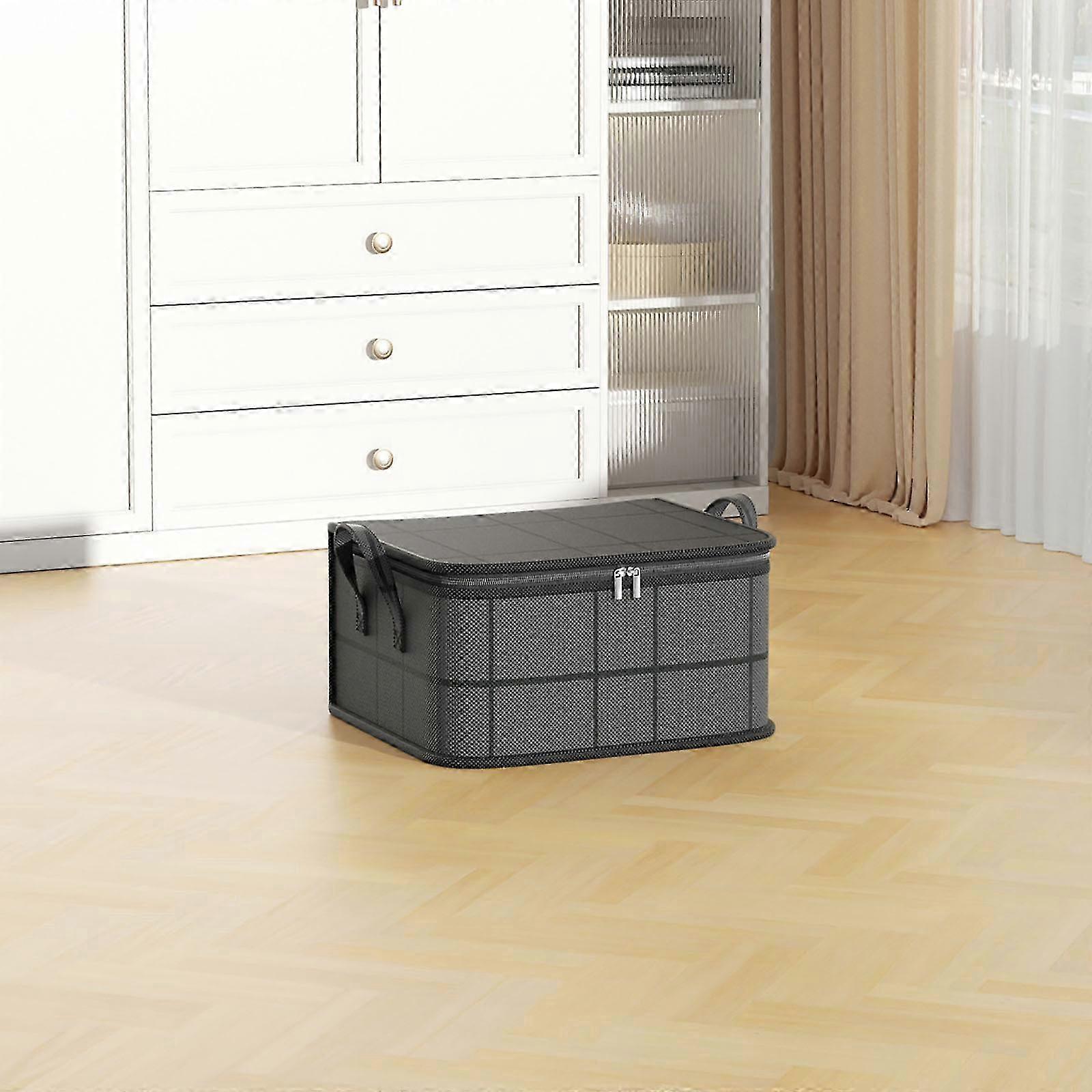 Thickened And Large Capacity Zippered Non-woven Home Storage Bag For Convenient Organization Of Quilts Clothing Daily Necessities Bag 2025