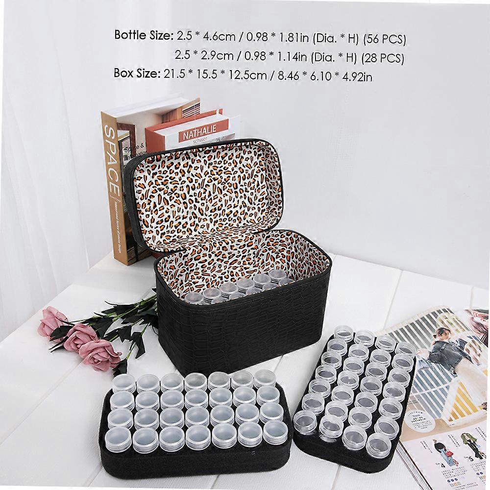 84 Slots Diamond Storage Box 21.5x15.5x12.5cm PU Case with Zipper
