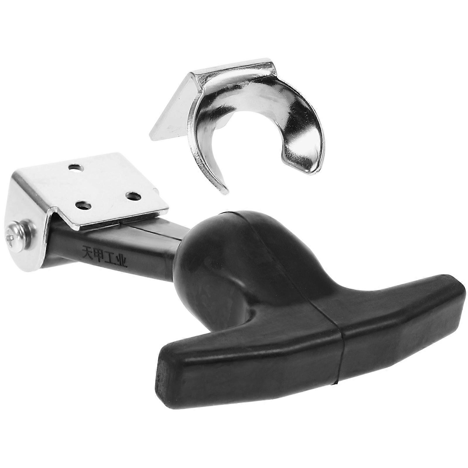 Black Rubber T-Handle Hasp Latch for Vehicle Hood Catch