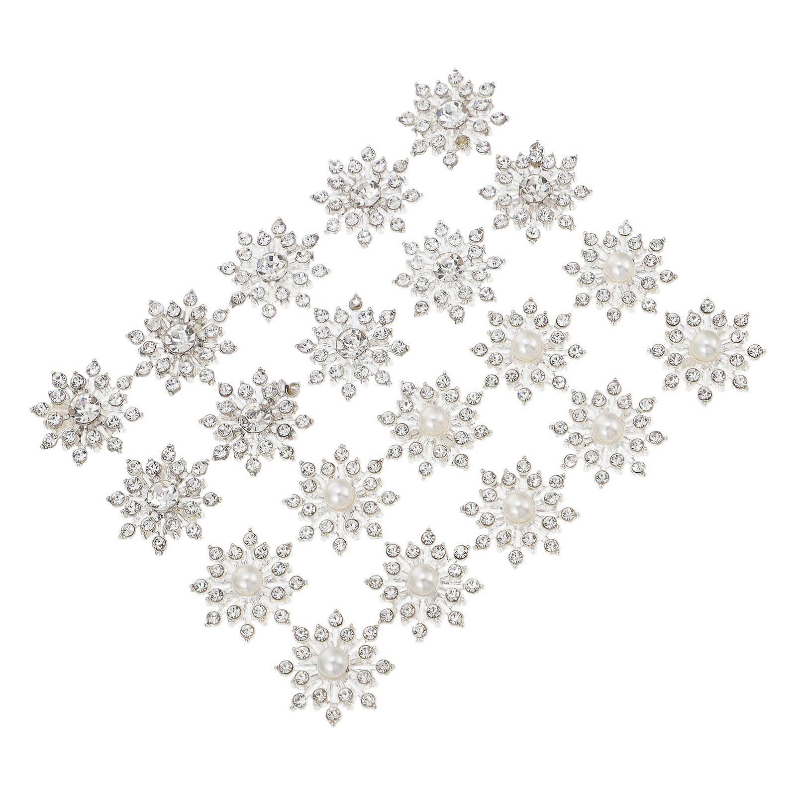 Silver Snowflake Embellishments DIY Craft Accessories for Decorations 100Pcs