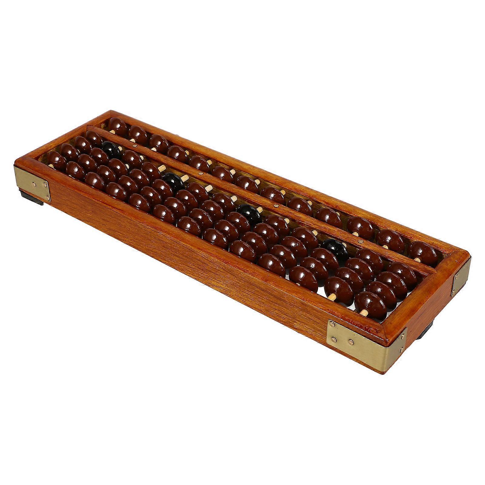 Brown Chinese Abacus 13-Column Learning Abacus Tool for Kids 5Pcs