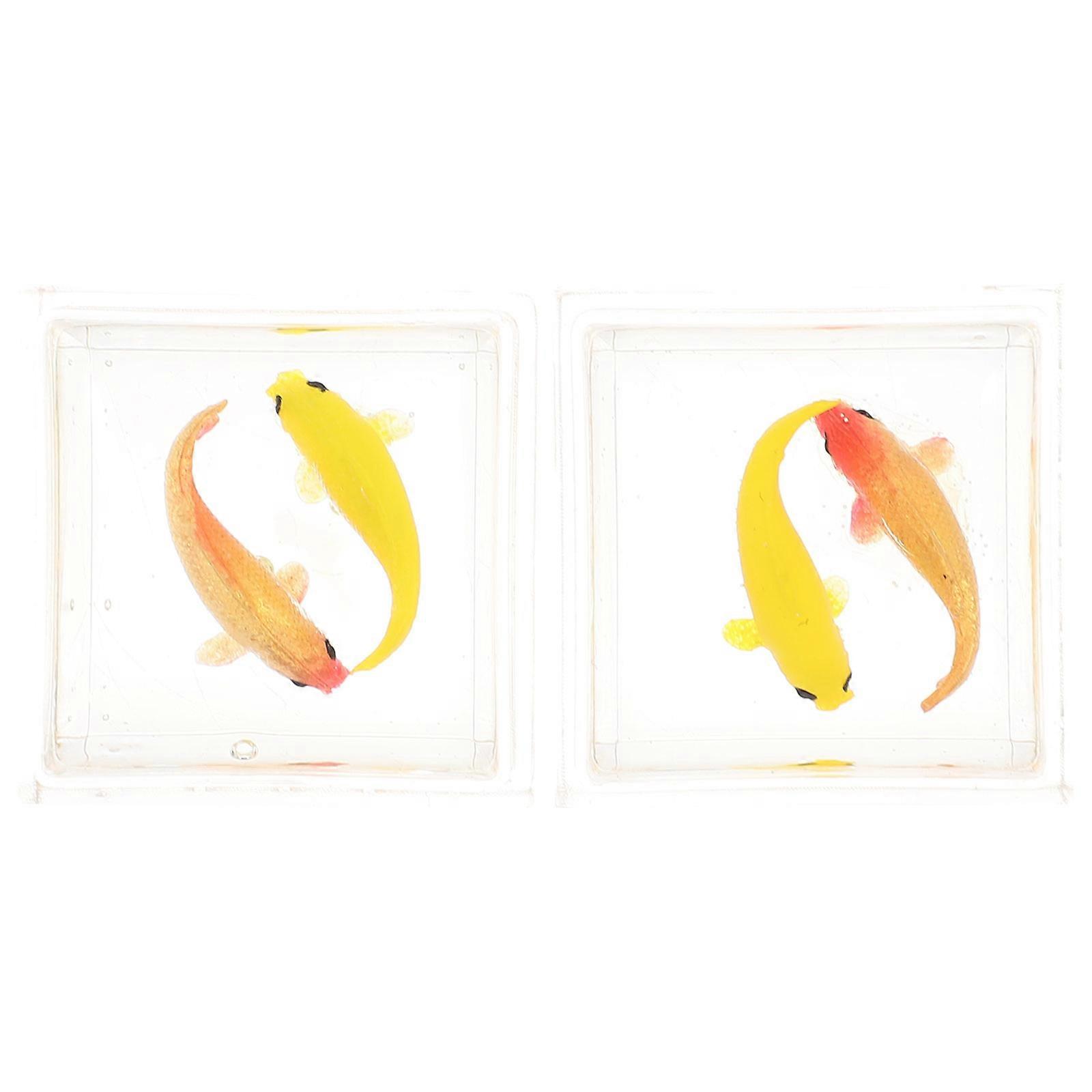 Mini Fish Bowl Decorative Doll House Diy Landscaping Resin Transparent Ornaments for 2Pack