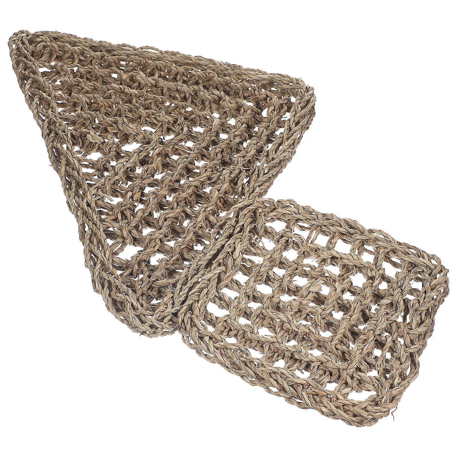 Lizard Sleeping Bed Seaweed Cushion for Pet Use 1Set Light Brown Natural Material