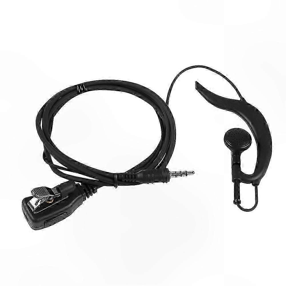 Single Earphone with 3.5mm Plug, Earhook Design, PTT Button, Microphone and Speaker for Communication Devices