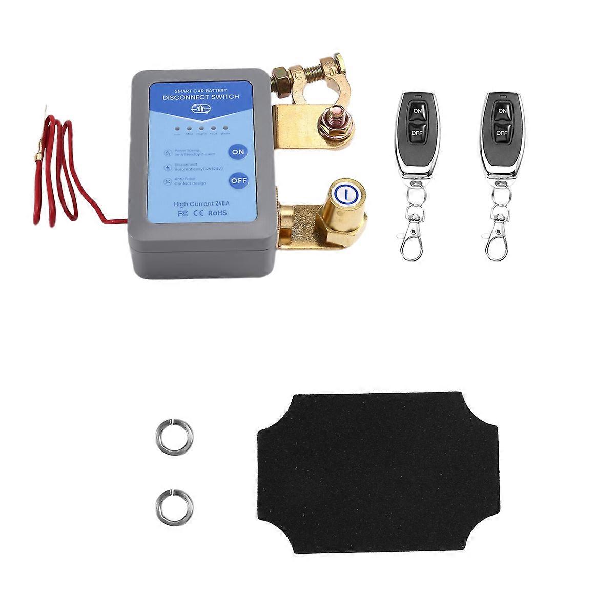 12V/24V 240A Smart Car Battery Disconnect Switch, Automatic Power Off Switch for Car Boat Battery Disconnect Switch