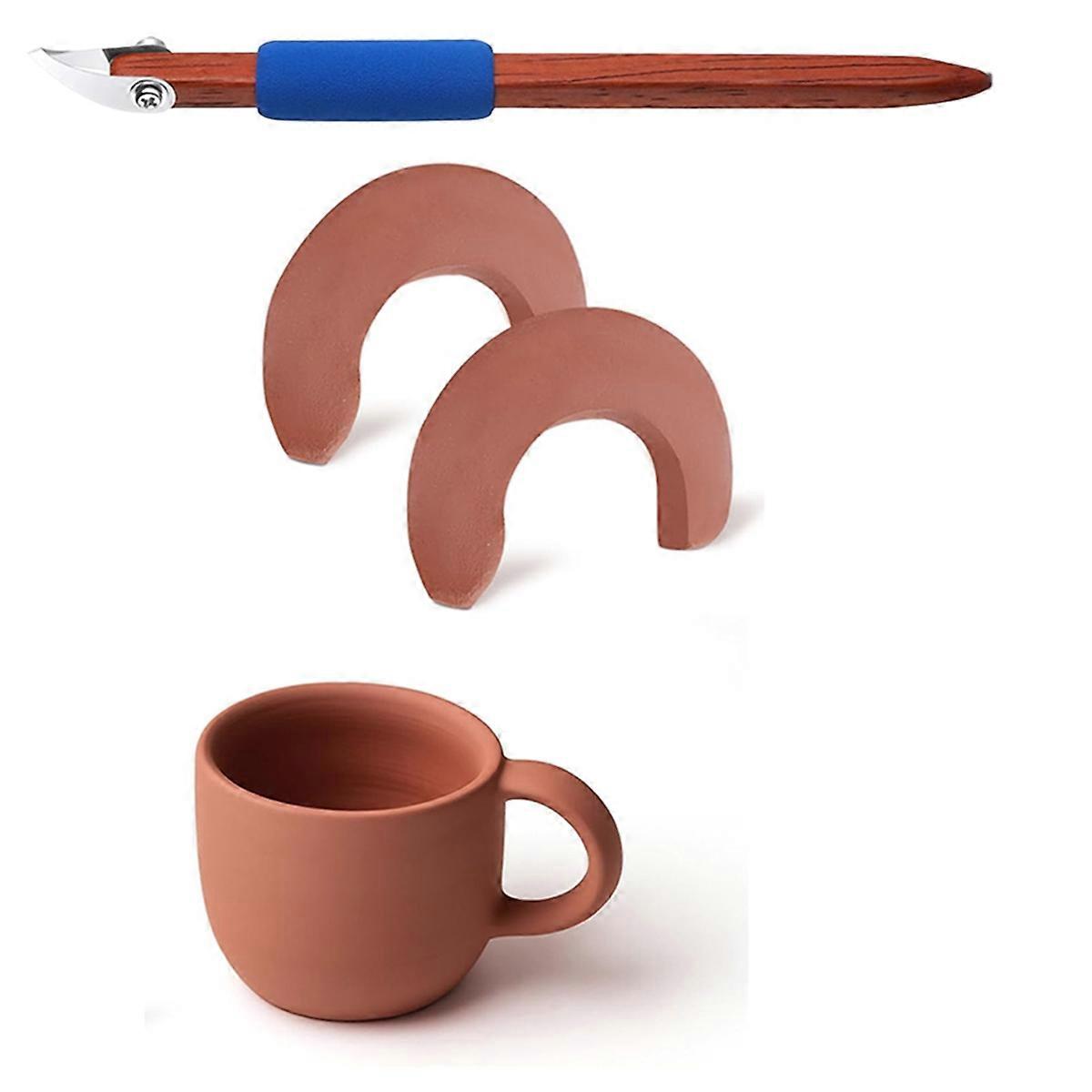 Pottery Handle Making Tool Sculpture Carving Scraper Tool Pottery Modelling Shape for Cup Mug Utens