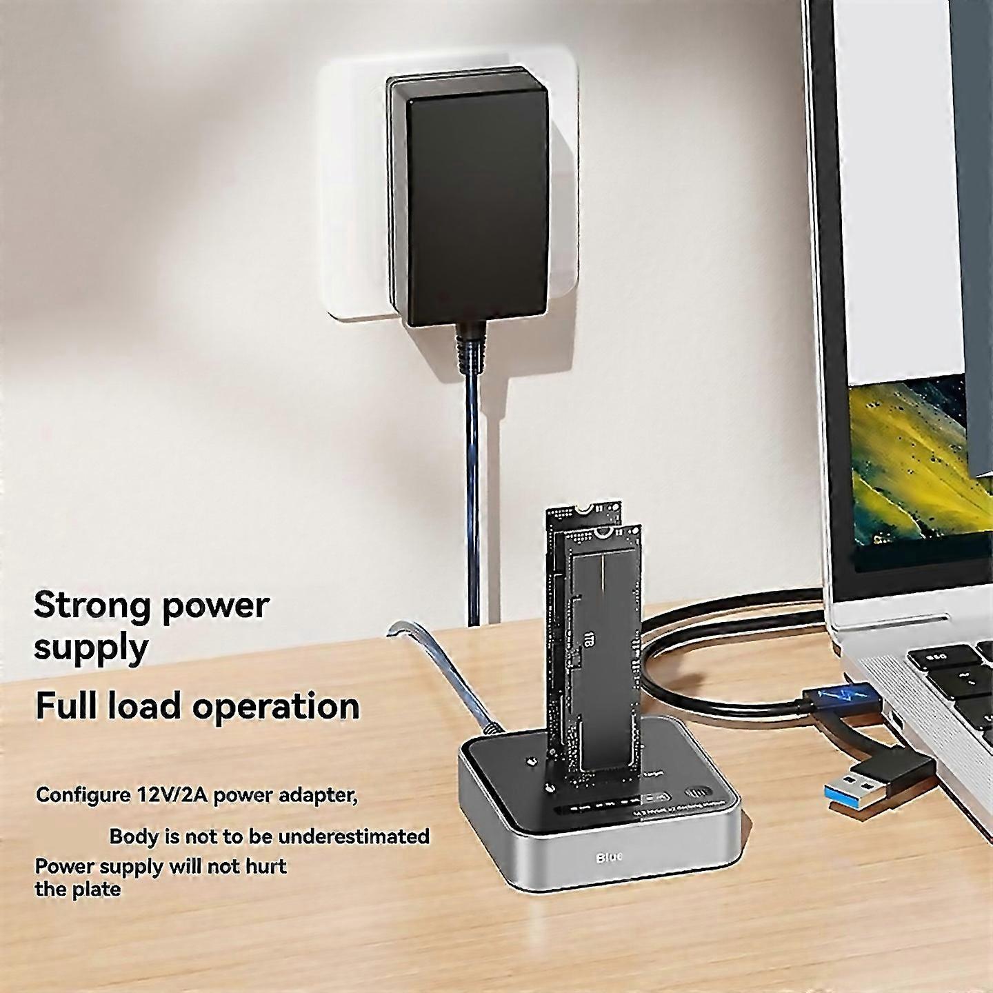 For M2 20gbps Two Bay Ssd Docking Station Dual Bay Offline Usb C