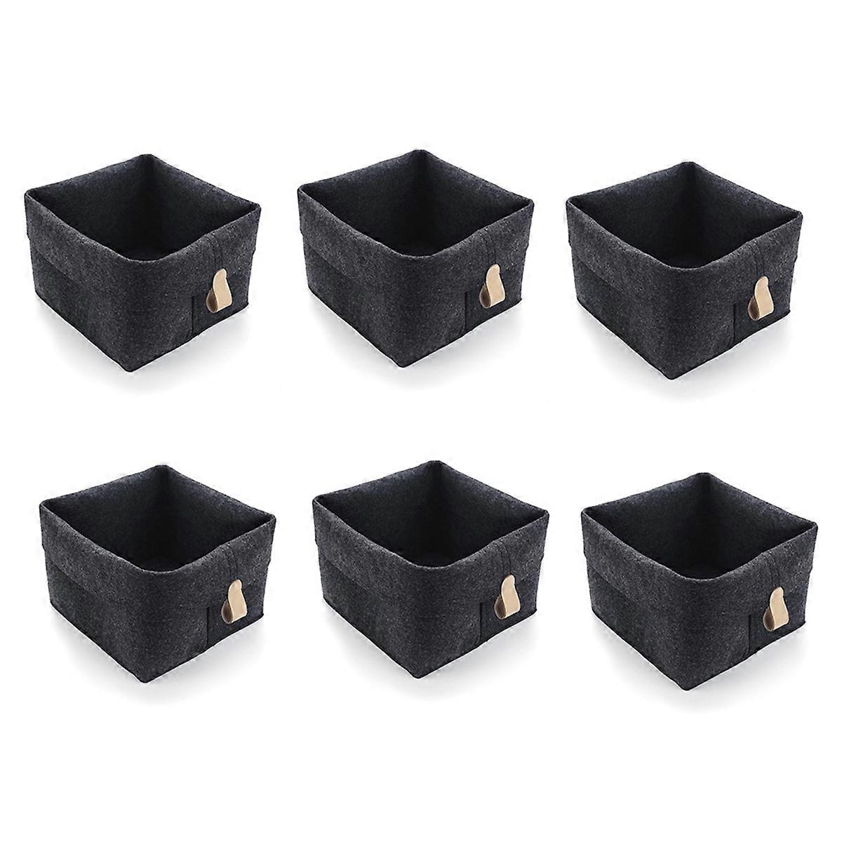 6PC Felt Cube Storage Bins Storage Bins with Hanging Ring