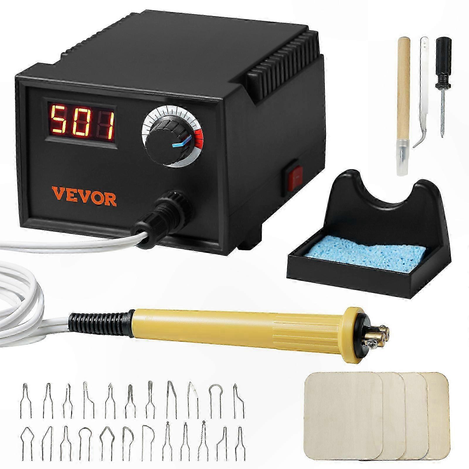 Adjustable Temperature Wood Burning Tool with LCD Display, 200-700C Range, Includes Pyrography Pen for Art and Crafting Projects