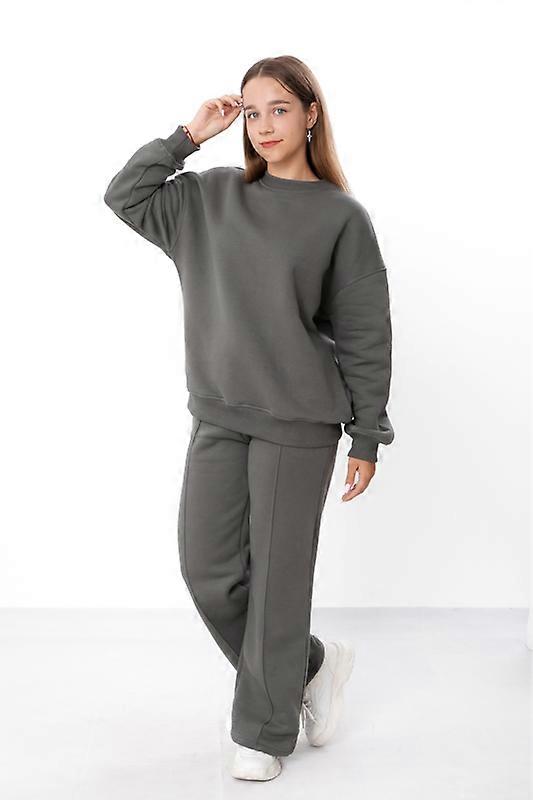 Girls’ Sporty Palazzo Pants Set – Cozy Cotton Blend Sweatshirt & Stylish Trousers, Winter,  HC 6444-140