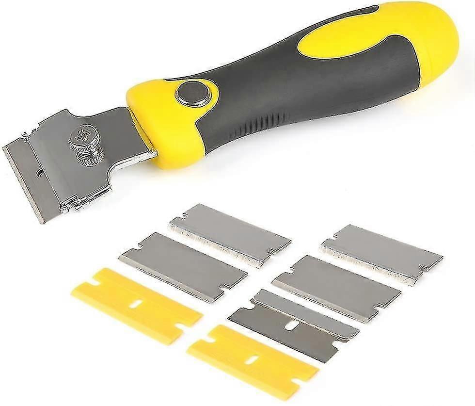 Adjustable Scraper Remove Carellage Glue With 8 Spare Blades Metal + M