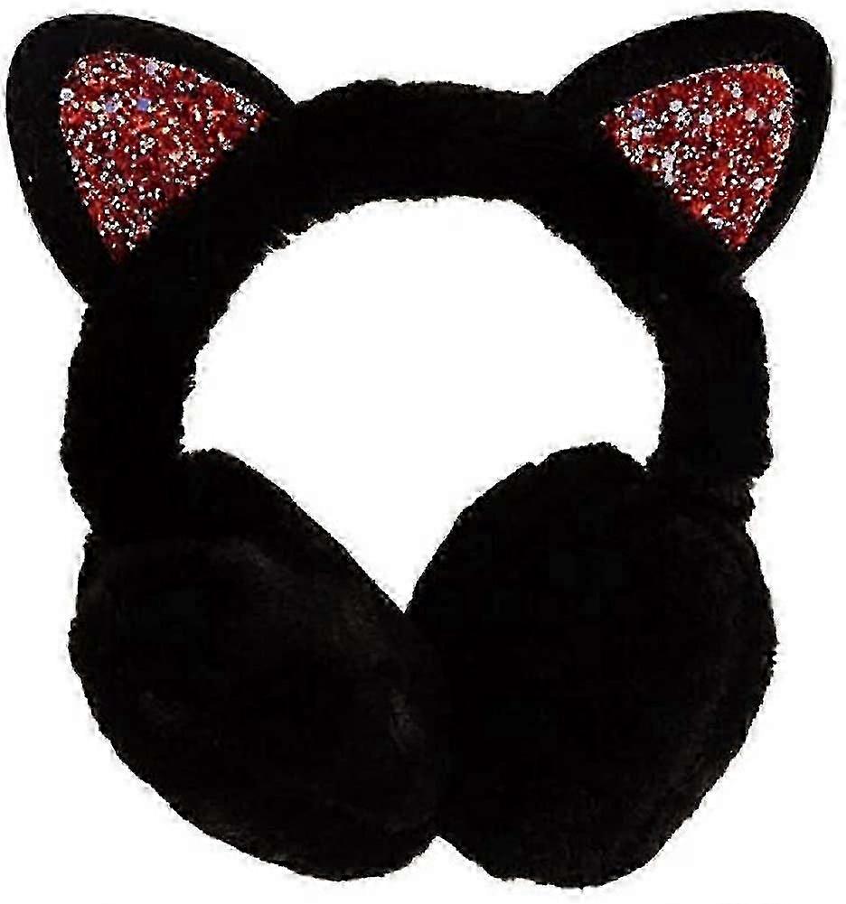 Filles Cache-oreilles Paillettes Mignon Chat OreilleS Muffs En Peluche Colorée Design ChaleurEux