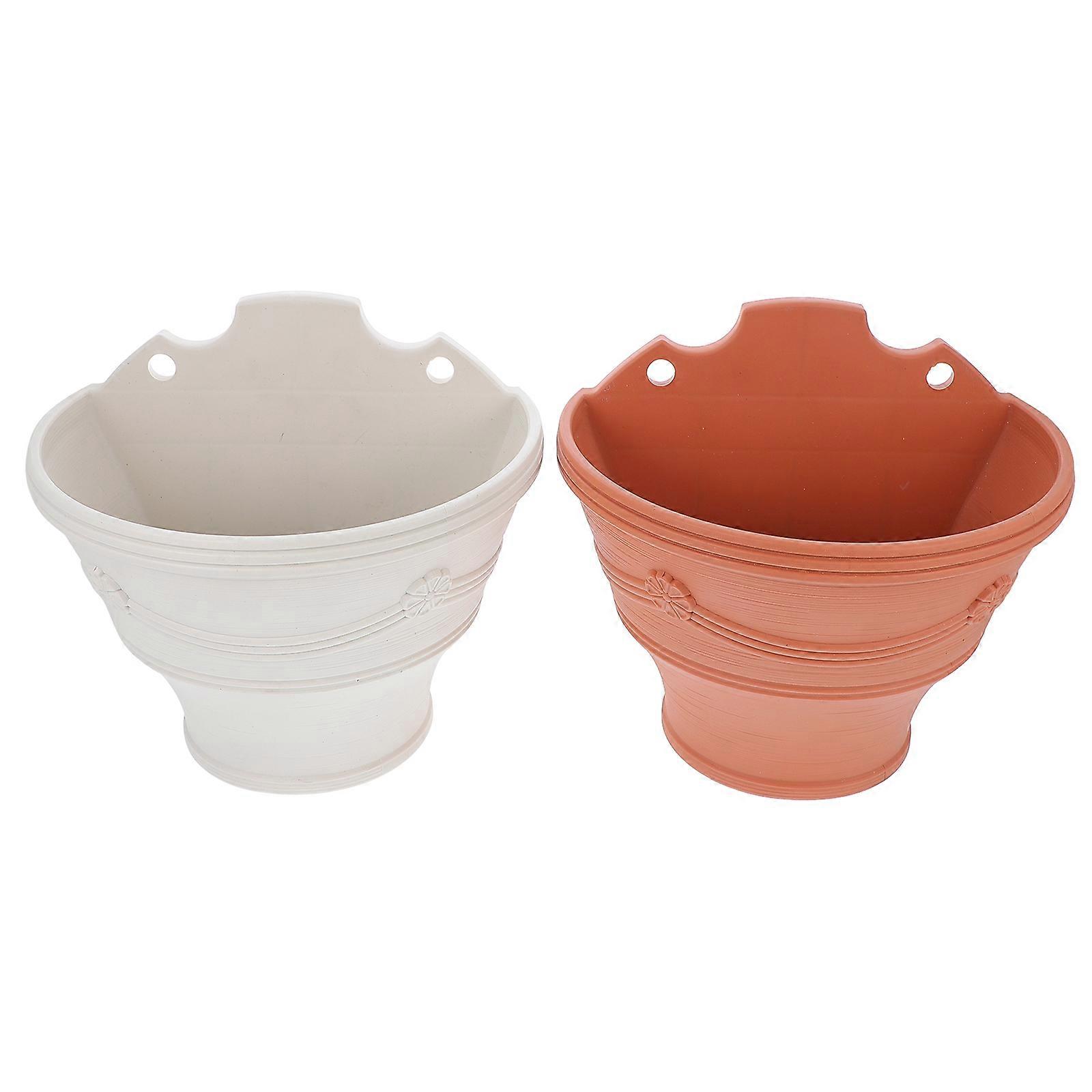 Assorted Color Plastic Flower Pot for Hanging 4Pcs Wall Planter