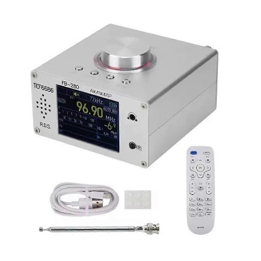 TEF6686 Desktop Digital Radio Opensource Full Band Receiver DSP RDS AM FM Support Online Upgrade with Atmosphere Light