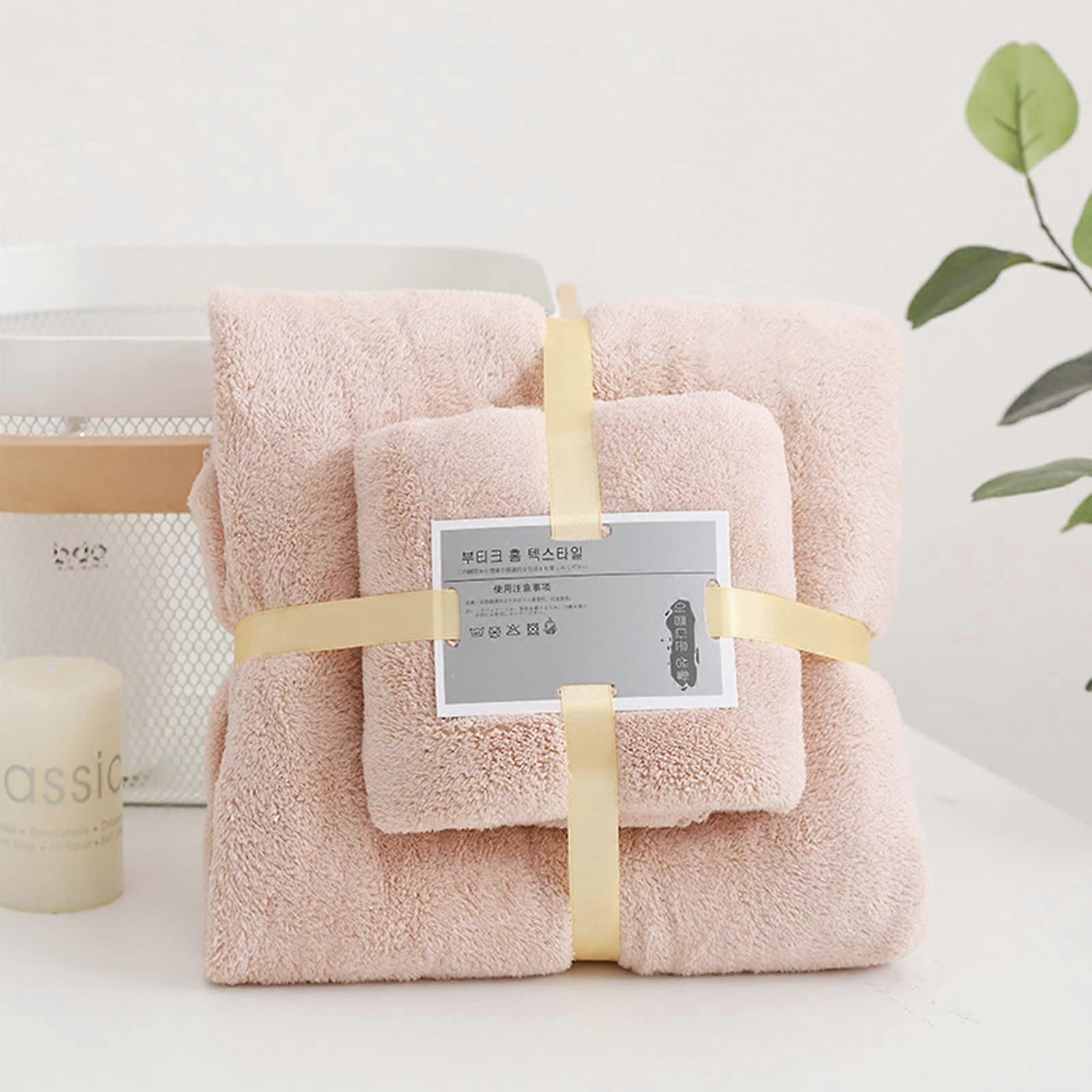 Coral Fleece Bath Towel Set Soft Density Absorbent TwoInOne Home Textiles B One Size Bb One Size
