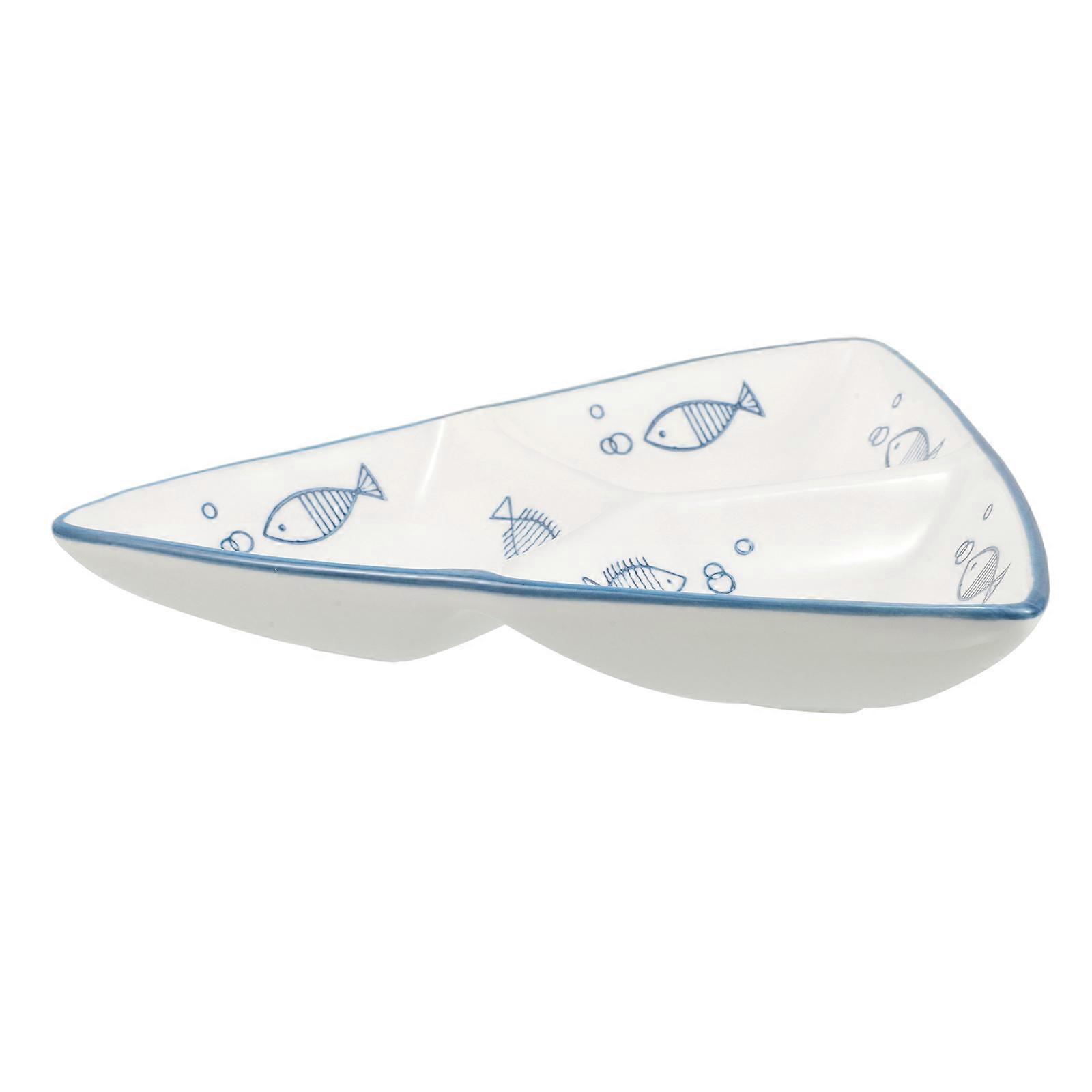 3Pcs Creative Design Ceramic Snack Plate For Adults Breakfast Triangular Deep Serving Tray Reusable