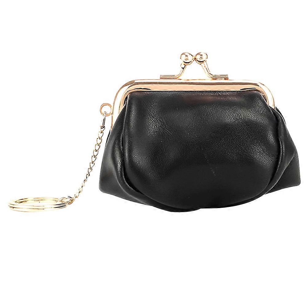 Cowhide Coin Purse for Storage Use 1Pcs Retro Black Storage Pouch