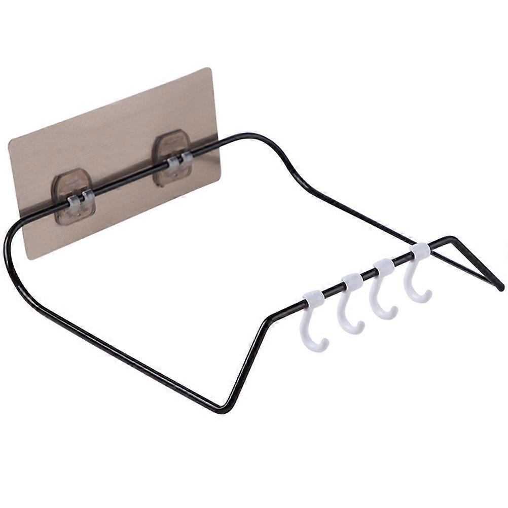 Washbasin Storage Rack for Home Use 2Pcs Wall-Mounted Black Holder