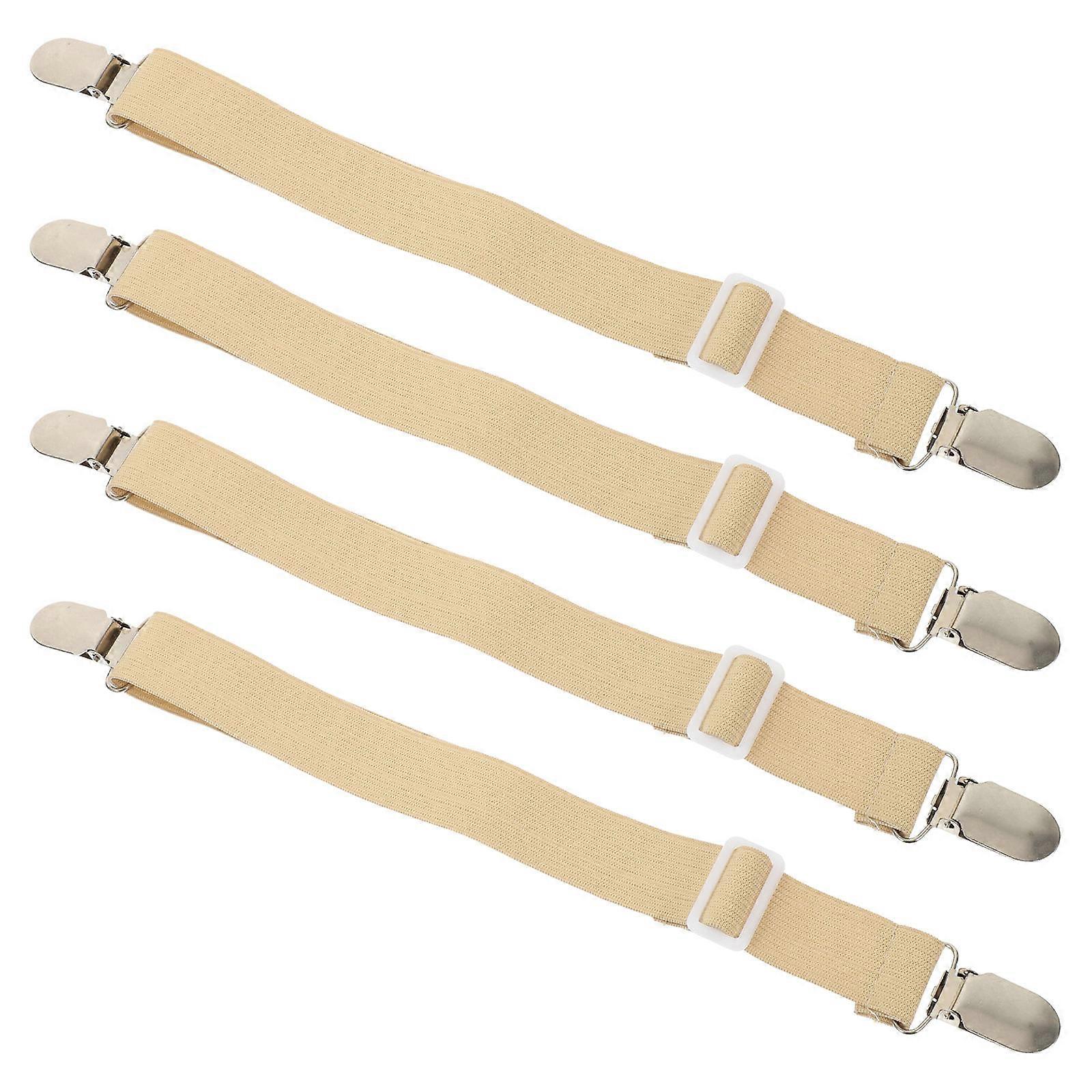 Metal Adjustable Bed Sheet Straps Clips for Home Use 16Pcs Elastic Fasteners