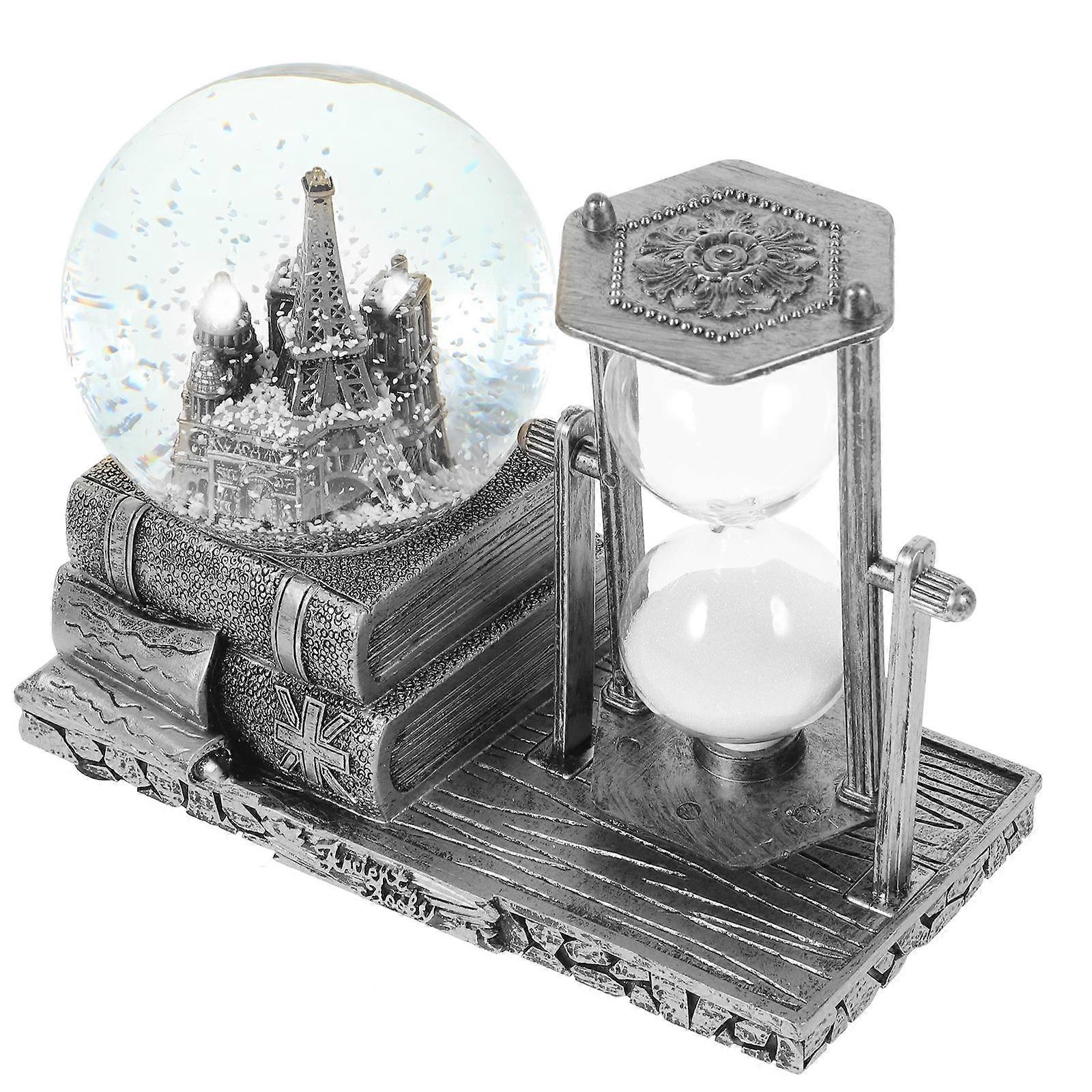 Creative Resin Sand Clock Music Crystal Ball for Desktop Decoration