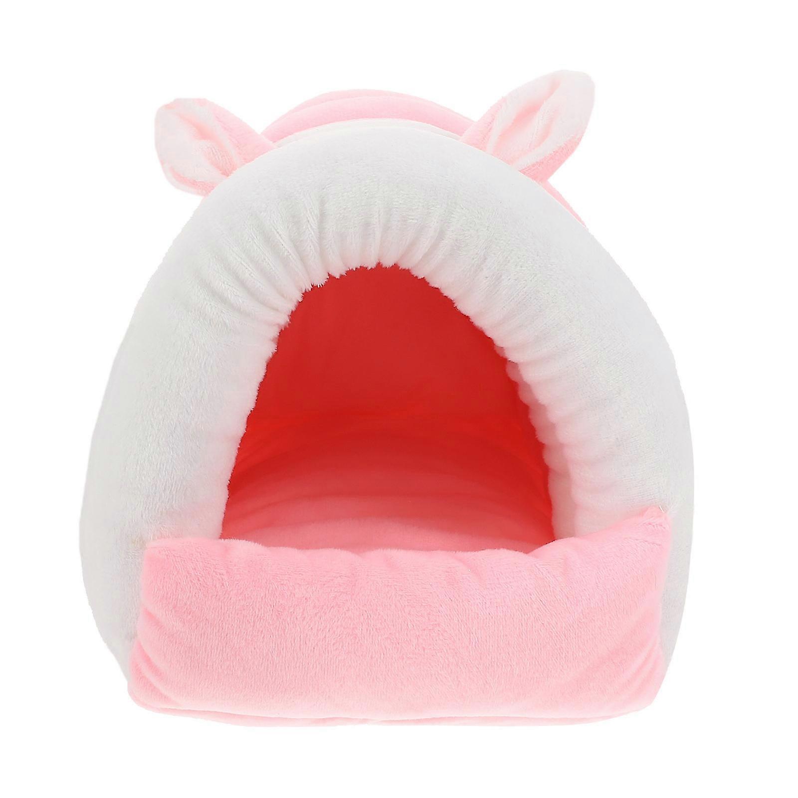 Pet Sleeping Nest Cotton Hamster House for Warm Use 3Pcs Pink Small Bed