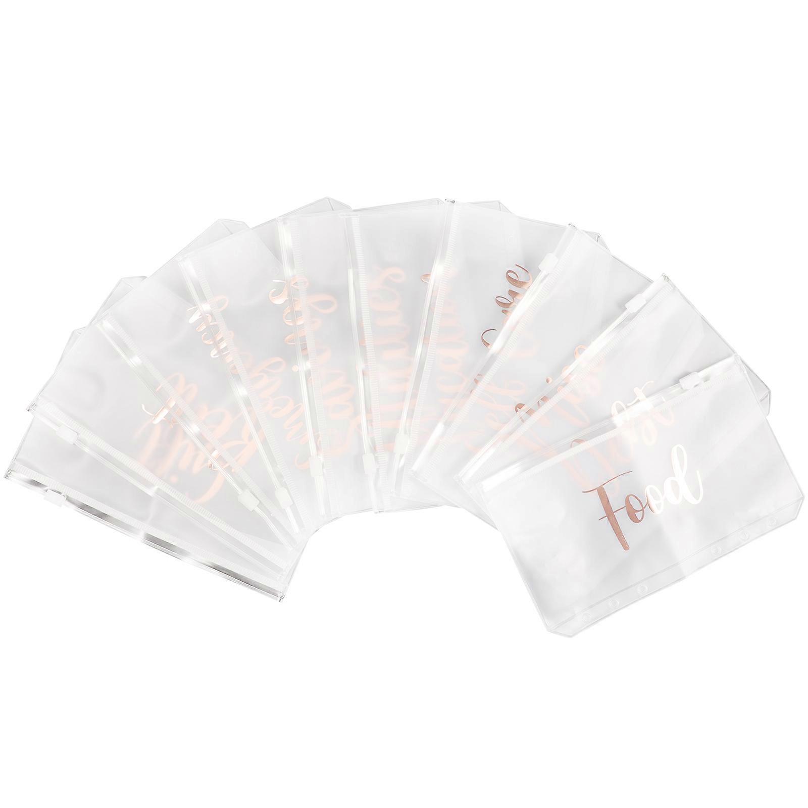 Binder Pockets PVC 6-Hole Binder Folder for Document Storage 50Pcs