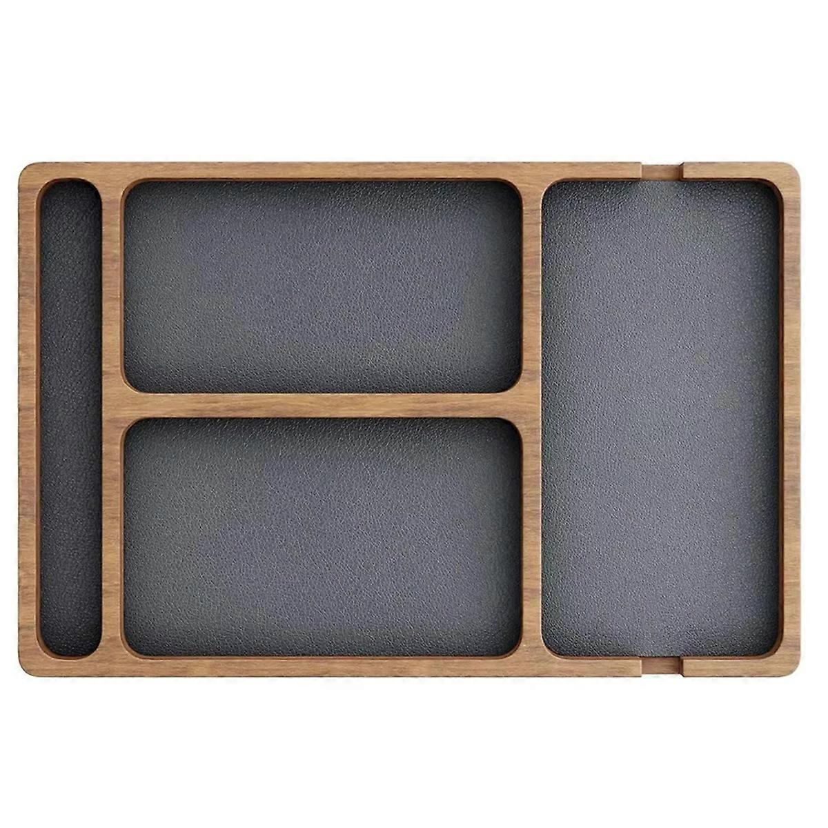 Wooden Office Desktop Storage Box Solid Wood Partition Storage Box