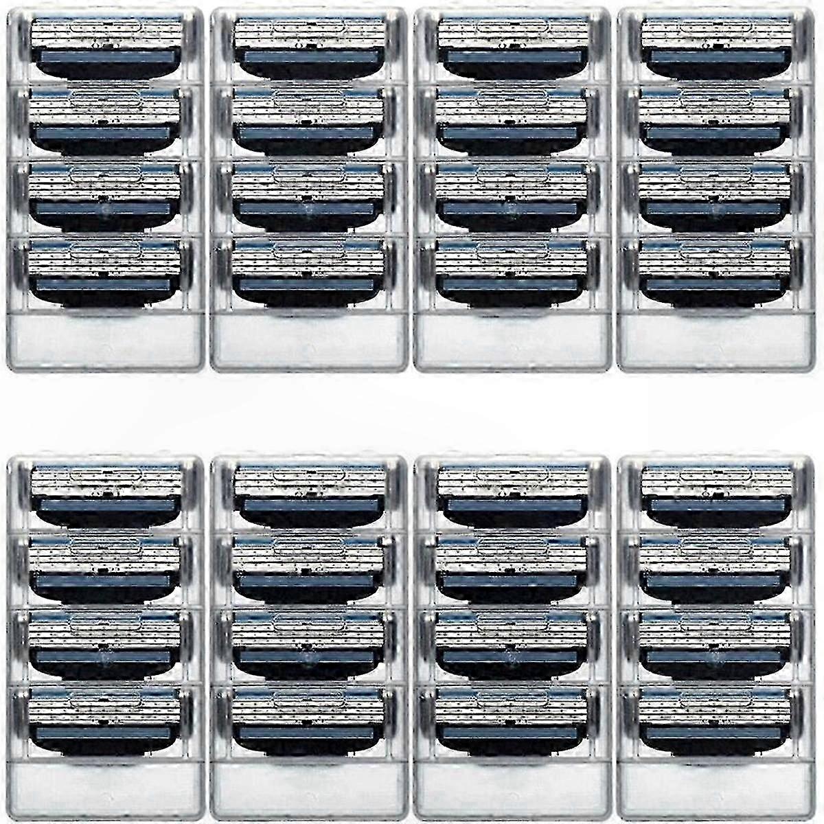 32-Pack Manual Razor Blade Refills for Smooth Shaving, Replacement Blades for 3-Blade Razors, Durable and Comfortable Shave