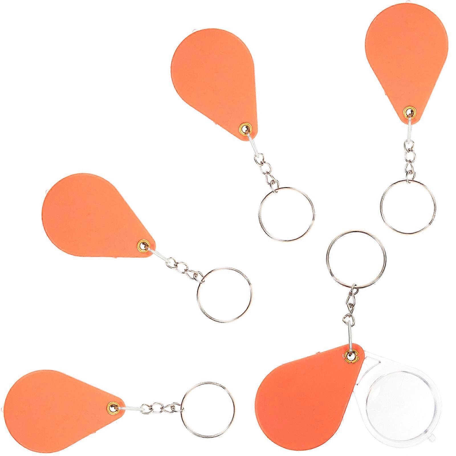 Folding Magnifier 5Pcs Orange ABS Portable Magnifier for Viewing Dim Light Visibility