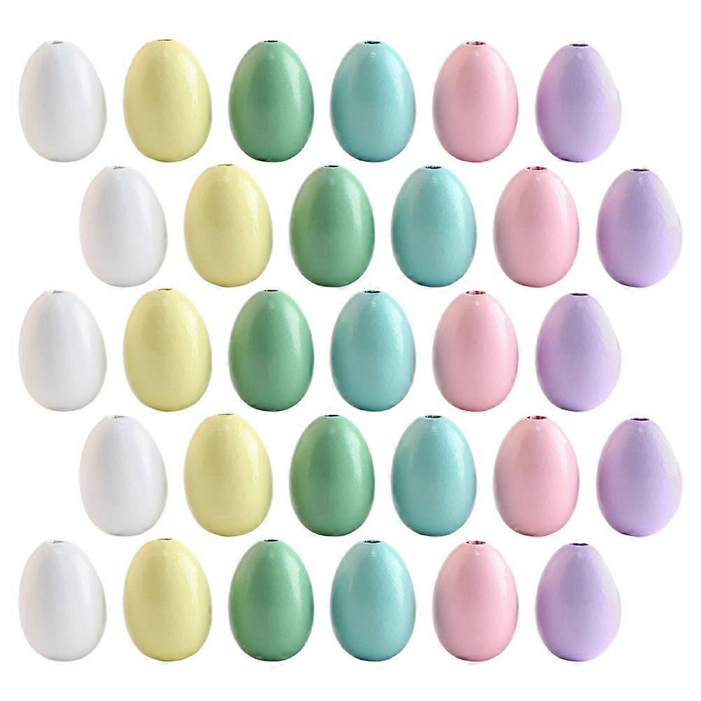 60Pcs Smooth Surface Colored Wooden Beads For Jewelry Making And Farm Theme Parties In Assorted Color