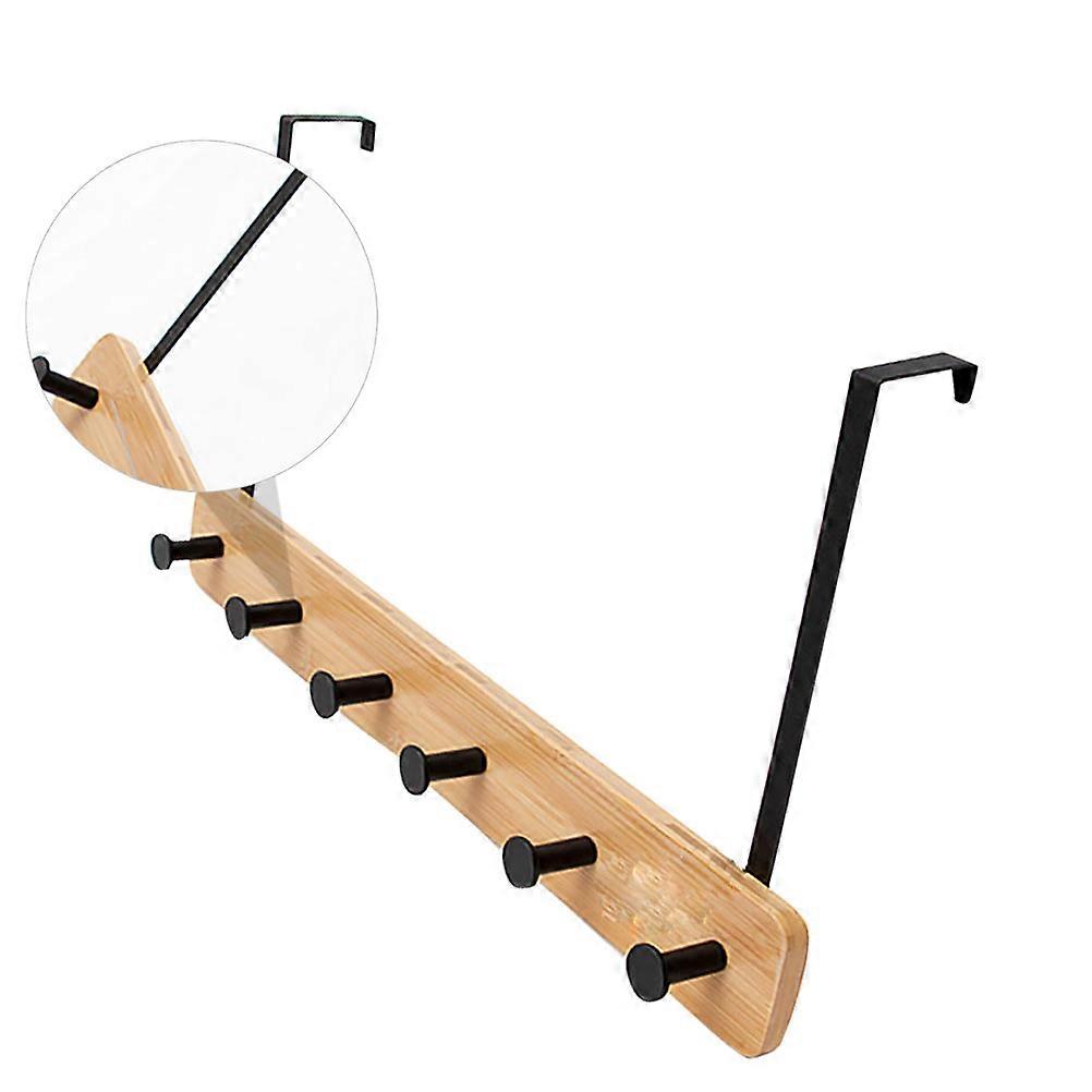 Hook Rack For Door Back With 6 Hooks Perfect For Home Decor In Khaki Color Space-saving Design 3Pcs