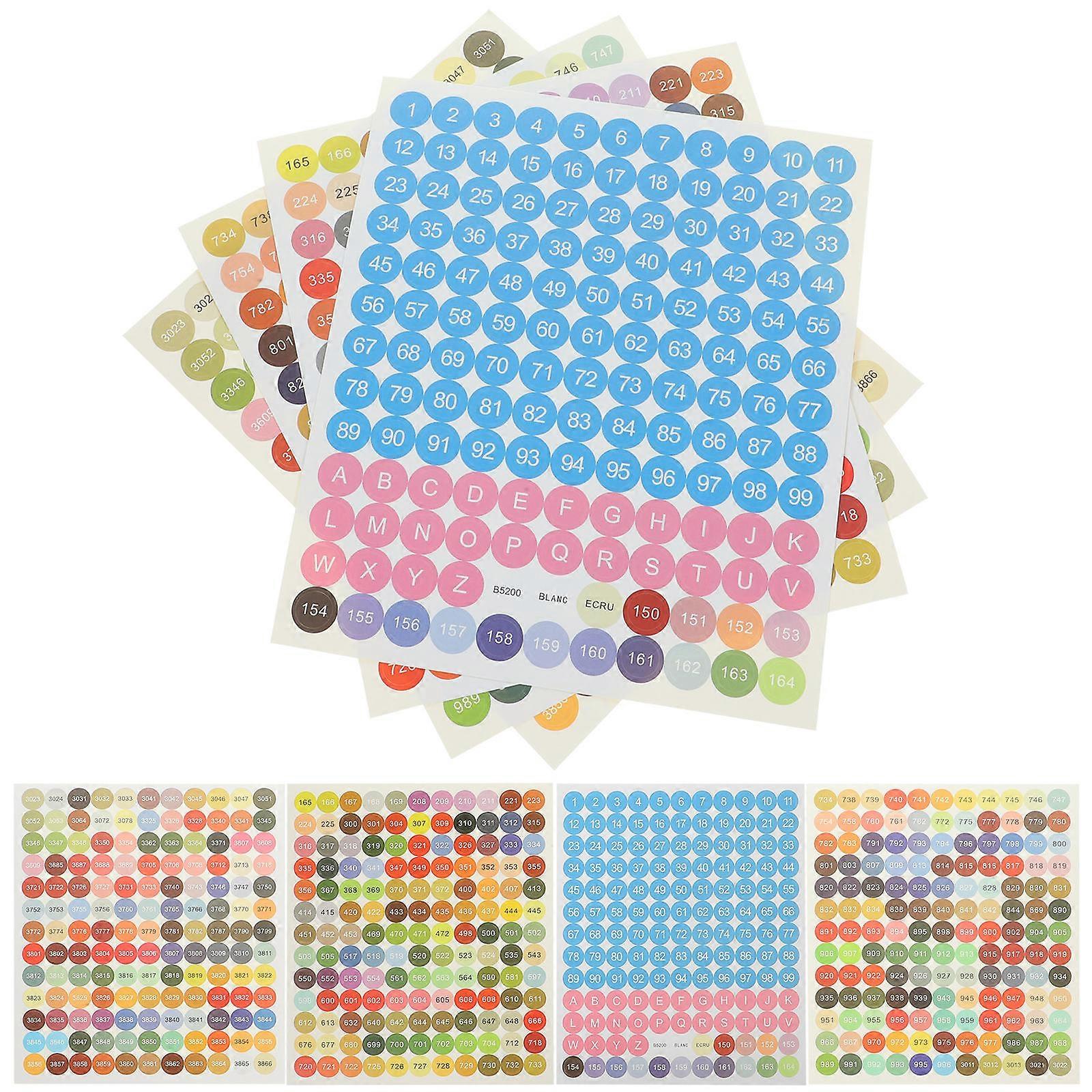 Diamond Arts Painting Stickers 80 Sheets Colorful Round Simple Shapes Storage Box Organizing 4Pcs