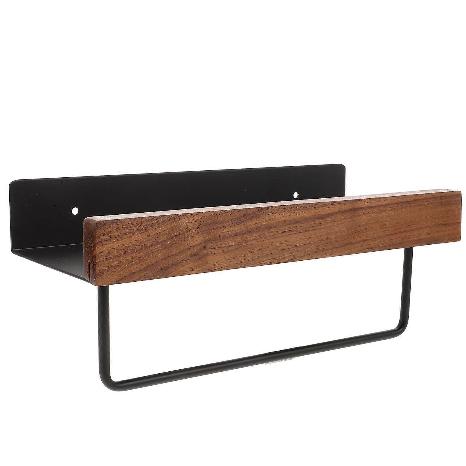 Wall Mounted Shower Shelf Storage Holder Towel Bar Rectangular Multi Space Aluminum For 1Set