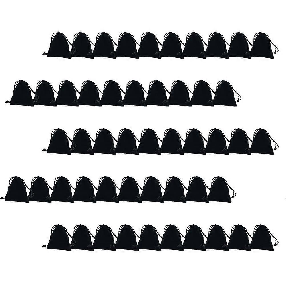 Jewelry Drawstring Bag Black Velour for Practical Storage 150Pcs