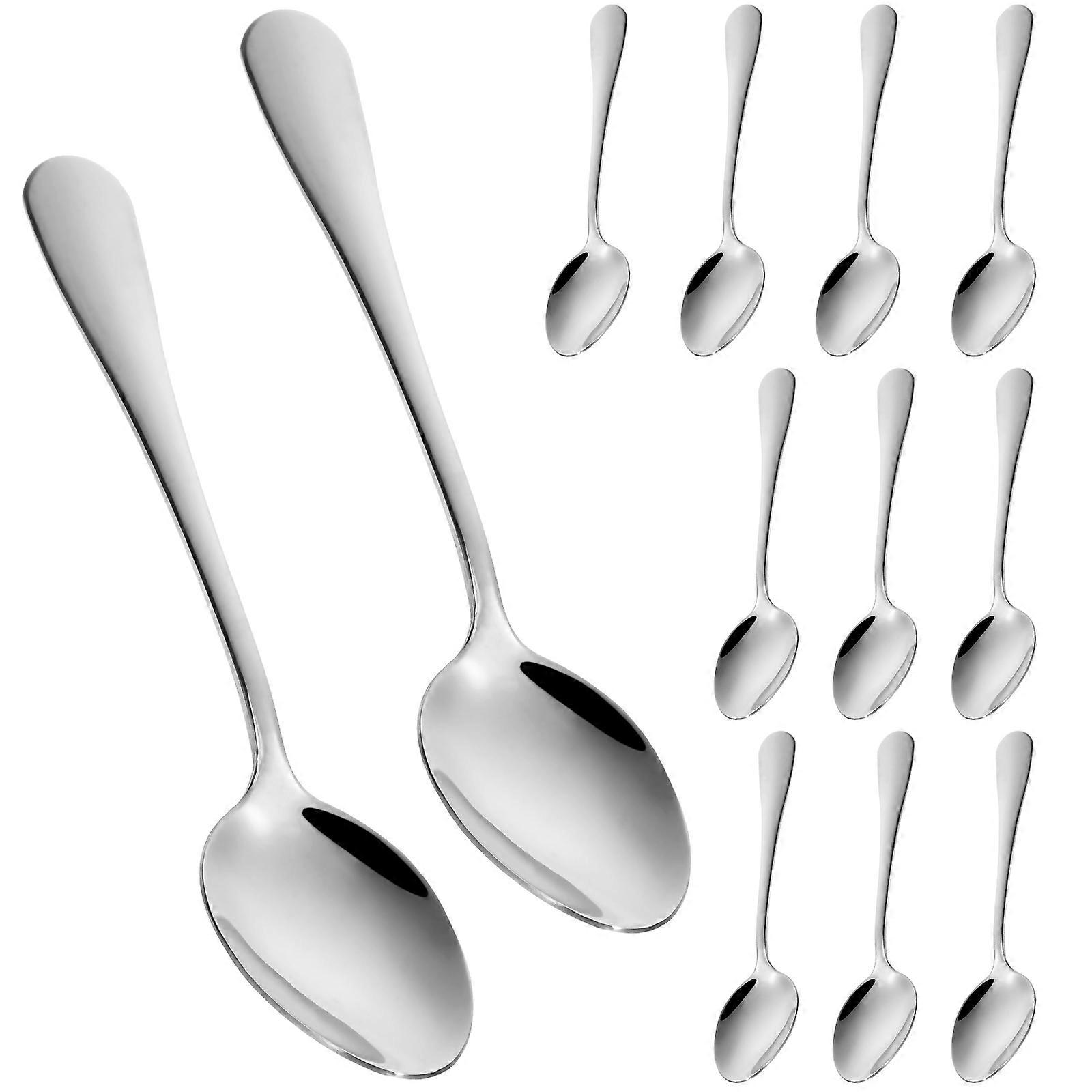 Stainless Steel Dinner Spoons for Kitchen Use 24Pcs Silver Set