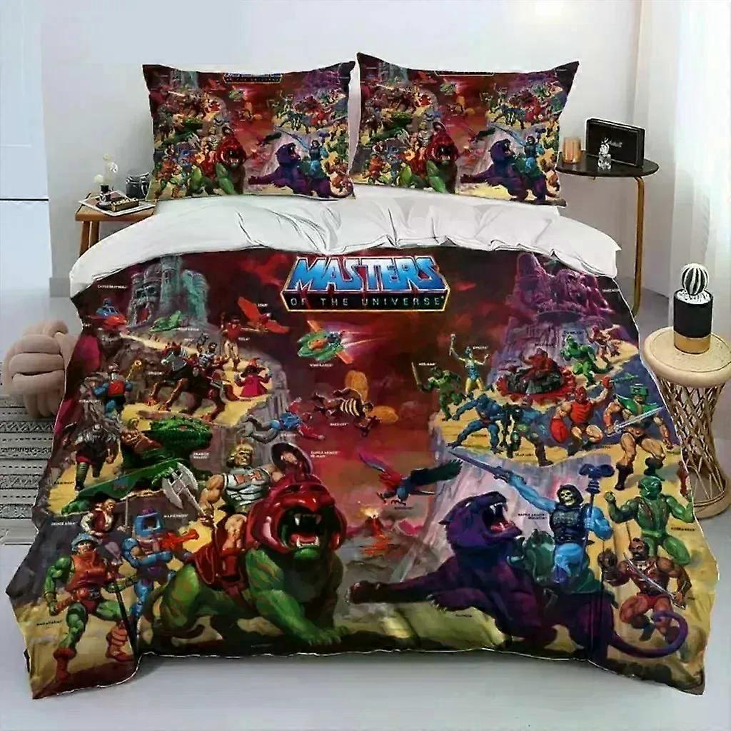 (bbyx170) He Man The Masters Of The Universe Bäddset Pojkar Flickor Twin Queen Size Påslakan Örngott Barn Vuxen