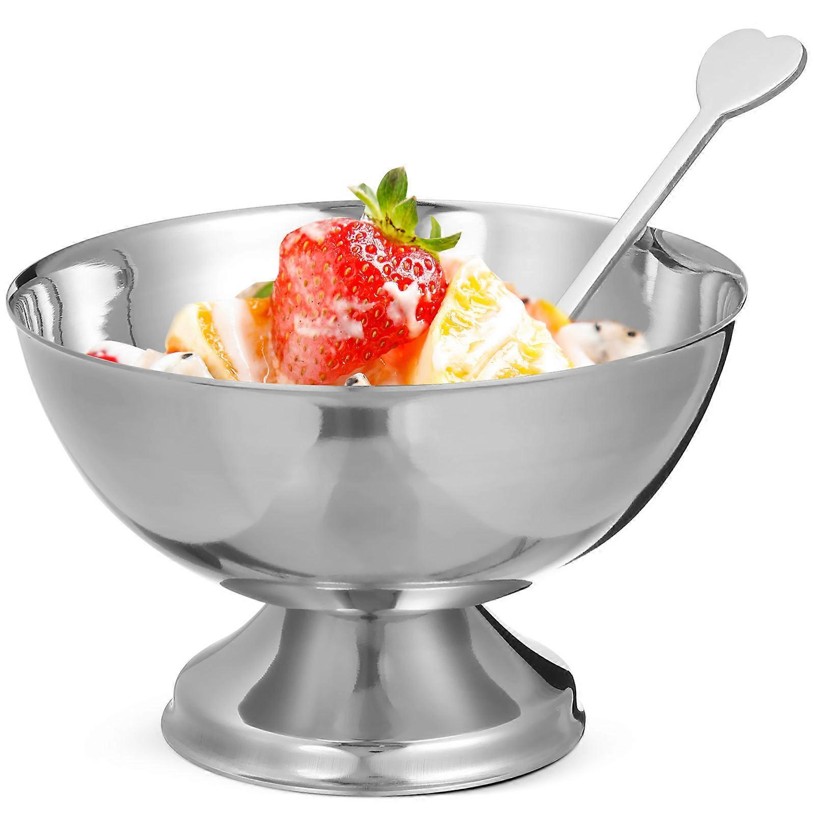 Stainless Steel Salad Cup for Candy and Fruit Serving 6Pcs Silver