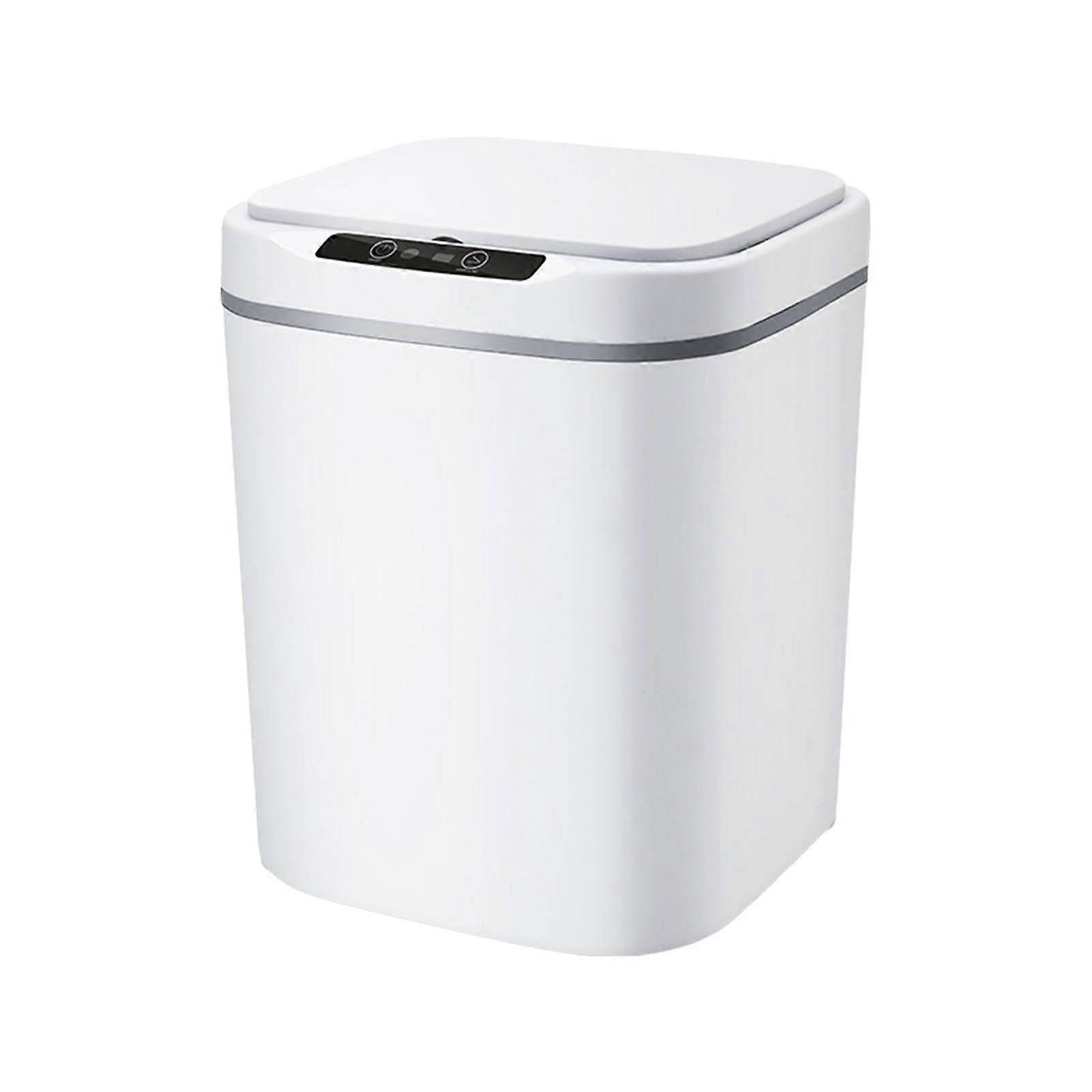 15L Touch-free Trash Cans Smart Knock Induction Trash Bin Automatic Garbage Can Infrared Motion Sensor with Lid for Car Kitchen Bathroom Office Bedroo