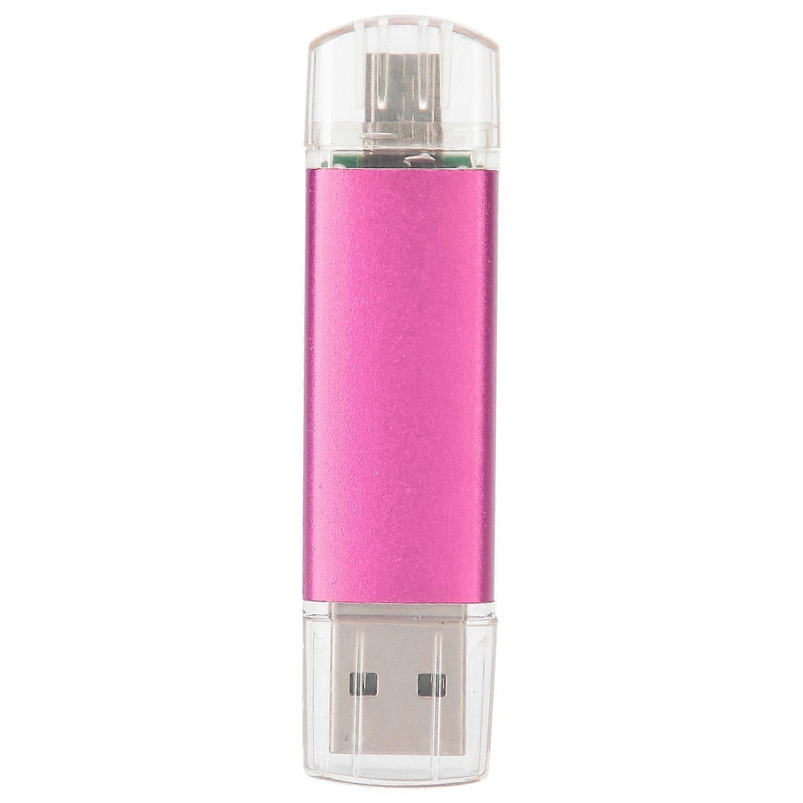 2 in 1 USB Flash Drive OTG U Disk High Capacity External Data Storage Memory Stick Rose Red64GB