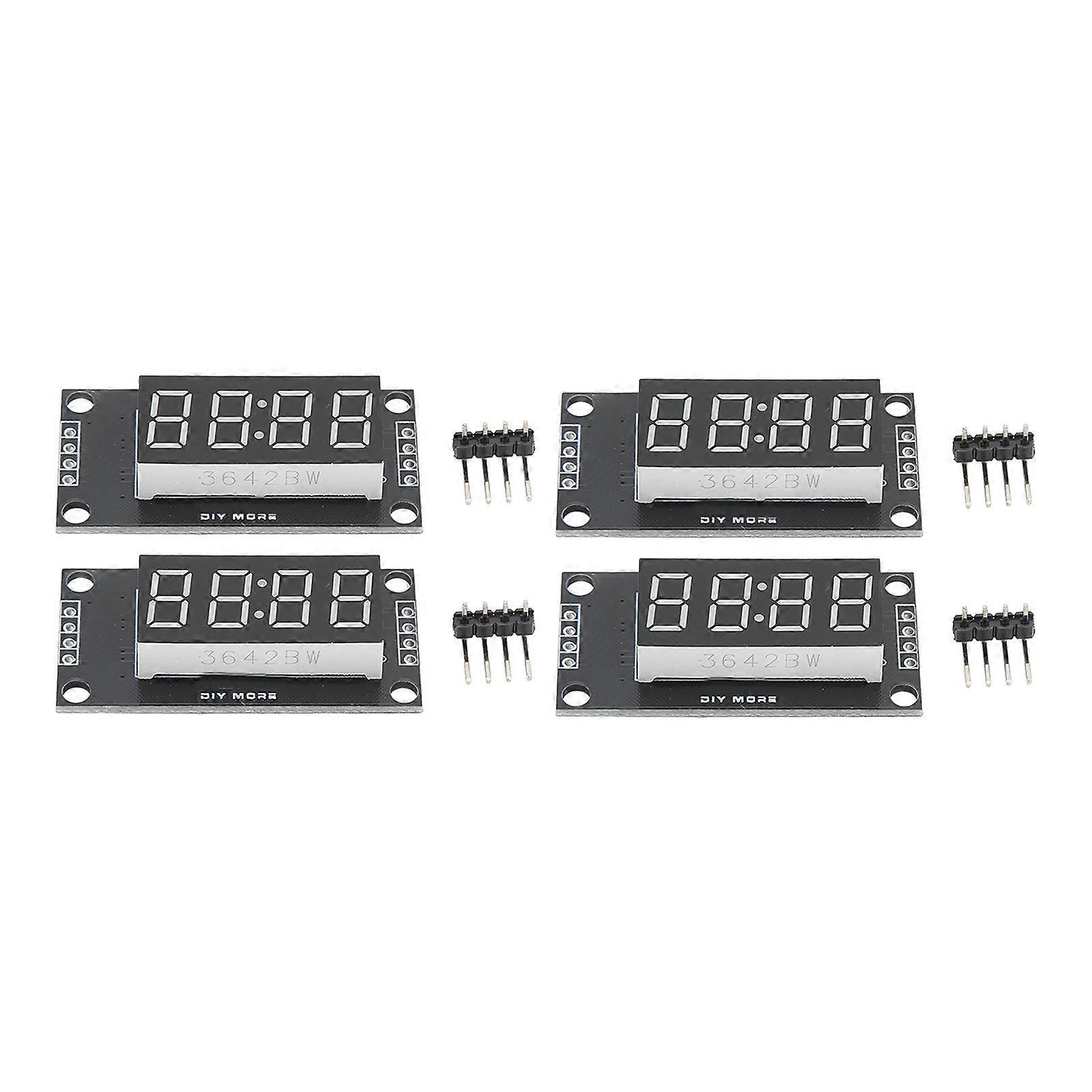 4 مجموعات وحدة عرض الأنبوب الرقمي LED 4 أرقام 7 قطعة 0.36 بوصة TM1637 رقاقة محرك الأزرق MRA110I