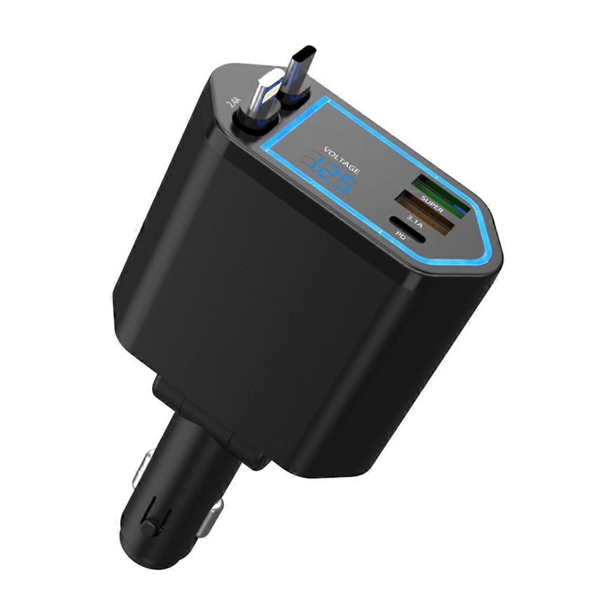 120W Retractable Car Charger USB C
