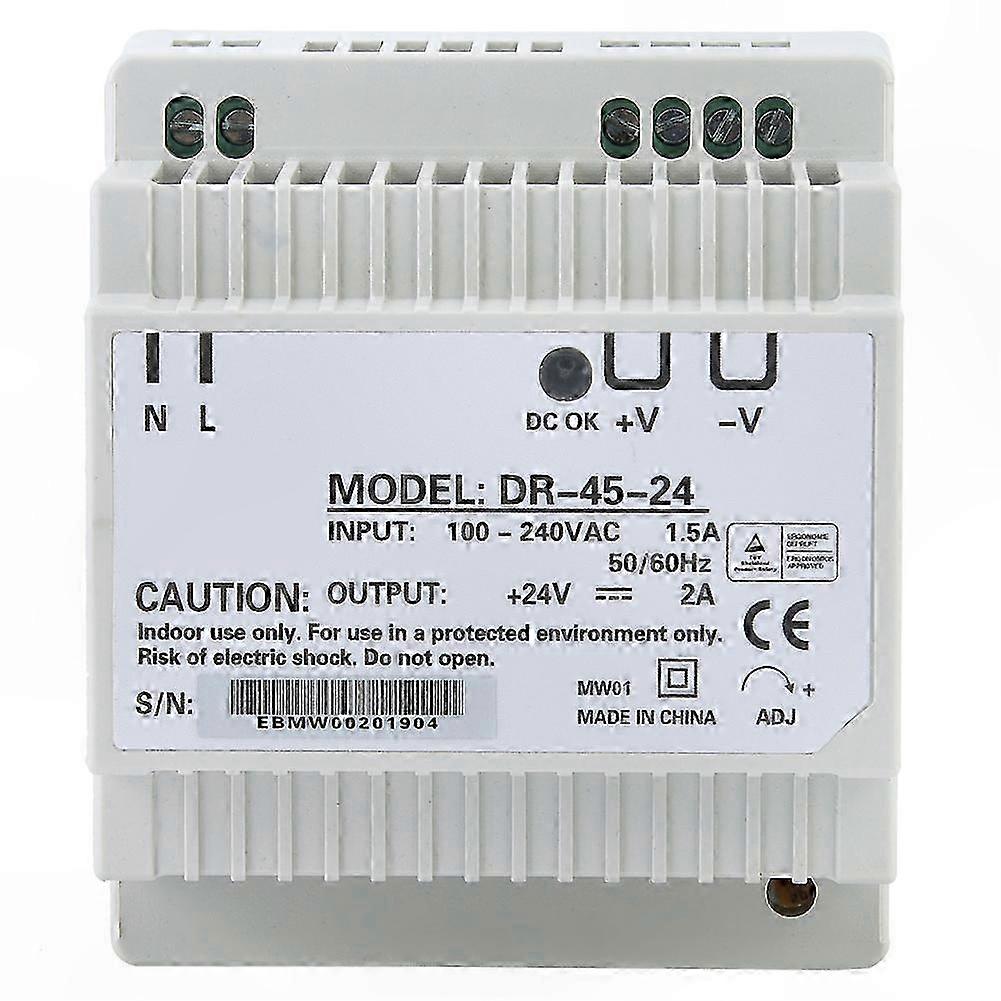 45W 24V Single Output AC/DC DIN Rail Switching Power Supply