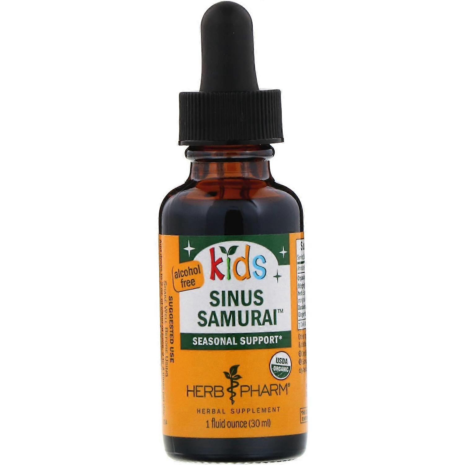 Herb Pharm, Kid's Sinus Samurai, sin alcohol, 1 fl oz (30 ml)