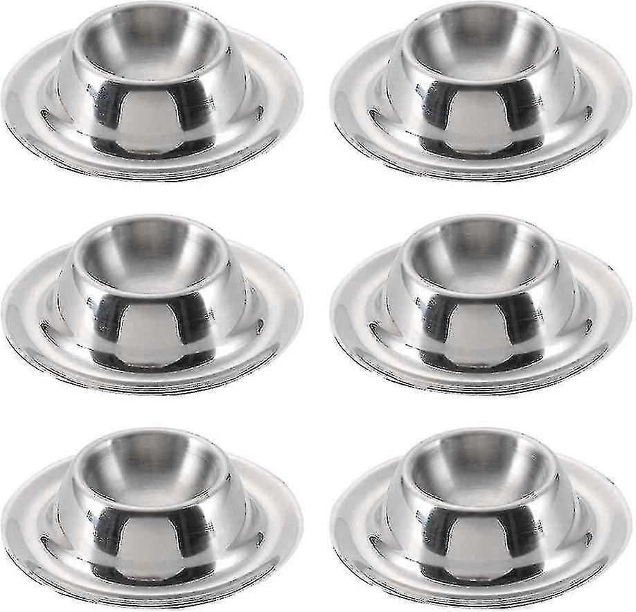 Neues Edelstahl-Eierbecher-Eierhalter-Set mit 6 Eierbecher-Set Poliertes stapelbares Eiergeschenk